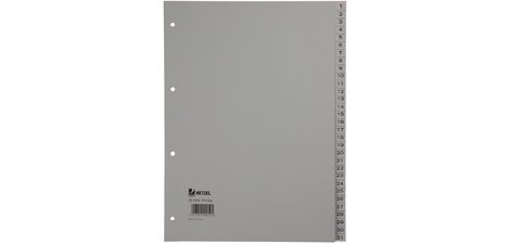 Kunststoffregister, Zahlen, 1-100, A4, PP