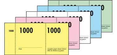 Bloc de tickets numérotés 1-1000, 105 x 50 mm