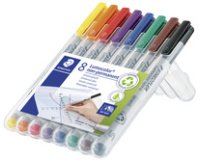 Staedtler Lumocolor 316, marqueur OHP, non permanent, 0,6 mm, box de 8 pièces en couleurs assorties