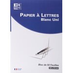 Bloc de correspondance, A4, blanc uni 50 feuilles