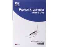 Bloc de correspondance, A4, blanc, uni