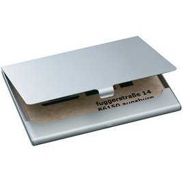 Etui à cartes en aluminium, jusqu'à 15 cartes. Dimensions : L 9,2 x H 0,5 x P 6,3 cm