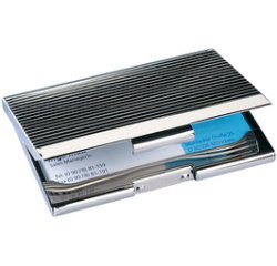 étui de cartes de visite chromé, argent brillant