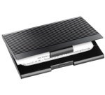 Étui pour cartes de visite, métal, noir mat