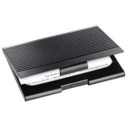 Étui pour cartes de visite, métal, noir mat