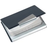 étui pour cartes de visite 'aluminium/imitation cuir'