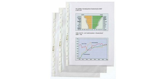 pochettes perforées Top Qualité, format A4, en PP,