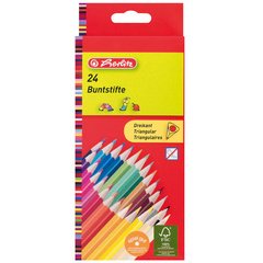 Crayons de couleur triangulaires, étui carton de 24