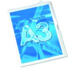 Chemise coin plastique Oxford A3 polypropylène 17/100e transparente incolore - Paquet de 10