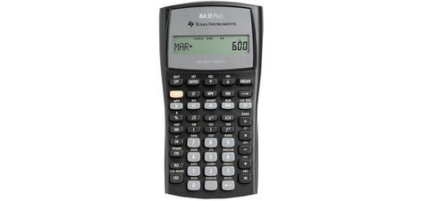 Calculatrice financière TI-BA II Plus