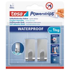 Haak Powerstrips ZOOM WATERPROOF, small, zilverkleurig