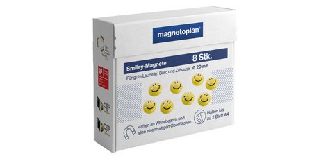 Aimants 'Smiley', diamètre: 30 mm