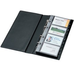 Classeur à anneaux pour cartes de visite, noir mat