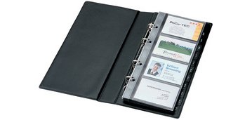 Classeur à anneaux pour cartes de visite, noir mat