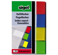 Herkleefbare bladwijzers transparant 50 x 20 mm