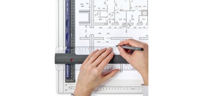 Planche à dessin Mars, A4, blanc/anthracite/bleu