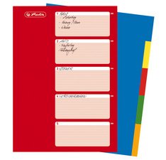 Plastic tabbladen, effen, A4, 5 tabs