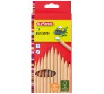 Crayons de couleur, étui de 12, bois naturel