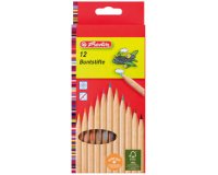 Crayons de couleur, étui de 12, bois naturel