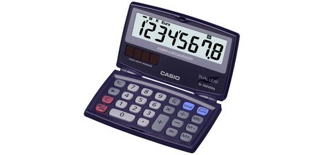 Pocket calculator SL-100 VER, solar powered.