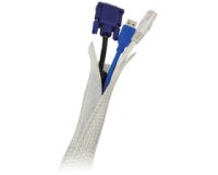 Gaine pour câble, en tissu, noir, 1,80 m