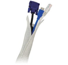 Gaine pour câble, en tissu, noir, 1,80 m