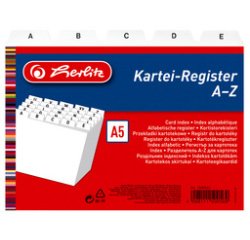 Index alphabétique, PP, A6 paysage, blanc