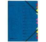 Trieur, A4, carton, 12 compartiments, bleu