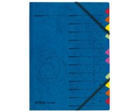 Trieur, A4, carton, 12 compartiments, bleu
