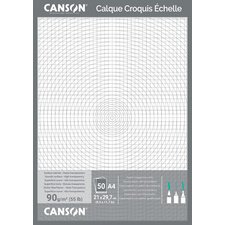 Papier calque pour dessin technique, A3, 90/95 g/m2