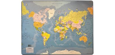 Sous mains carte planisphère, dimensions 53 x 40 cm