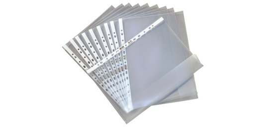 Pochette perforée avec rabat, A4, grainé