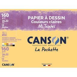 Papier dessin Mi-Teintes, 240 x 320 mm, assorti