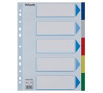 Intercalaires en plastique, uni, A4, PP, 5 touches