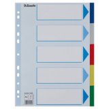 Intercalaires en plastique, uni, A4, PP, 6 touches