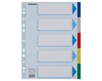 Intercalaires en plastique, uni, A4, PP, 6 touches