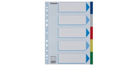 Intercalaires en plastique, uni, A4, PP,12 touches