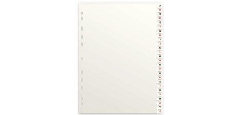 Alphanumerische Register, aus Karton, 26 Registerkarten