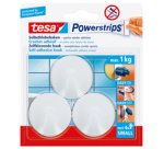 Powerstrips Crochet adhésif SMALL, rond, blanc