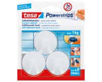 Powerstrips Crochet adhésif SMALL, rond, blanc