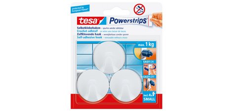 Powerstrips Crochet adhésif SMALL, rond, blanc