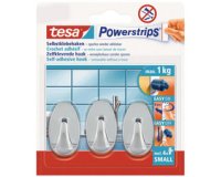 Powerstrips zelfklevende haak, small, ovaal, verchroomd