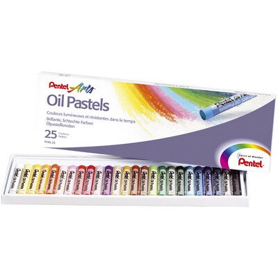 PentelArts Pastels à huile PHN4, étui en plastique de 25