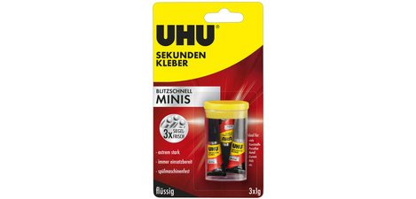 Blitzschneller Sekundenkleber MINIS, 3 Tuben zu 1 g