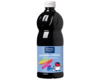 Gouache lefranc bourgeois liquide redimix non toxique fluide couvrante prête à l'emploi noir flacon 1000ml
