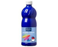 Gouache lefranc bourgeois liquide redimix non toxique fluide couvrante prête à l'emploi bleu outremer flacon 1000ml