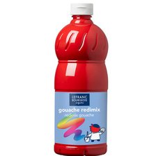 Gouache lefranc bourgeois non toxique fluide grande couvrance coloris carmin flacon 1000ml