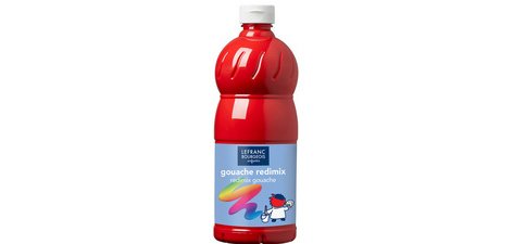 Gouache lefranc bourgeois non toxique fluide grande couvrance coloris carmin flacon 1000ml