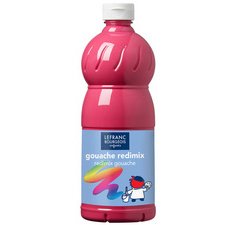 Gouache lefranc bourgeois liquide redimix non toxique fluide couvrante prête à l'emploi rose tyrien flacon 1000ml