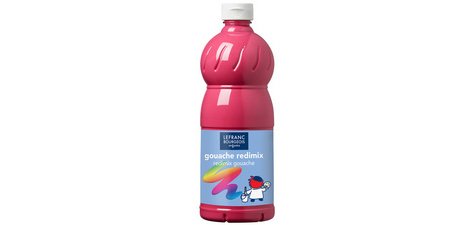 Gouache lefranc bourgeois liquide redimix non toxique fluide couvrante prête à l'emploi rose tyrien flacon 1000ml